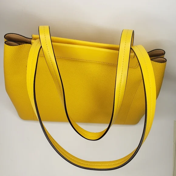 $298 Michael Kors Meredith East West Bonded Tote- Sunflower - Picture 4 of 9